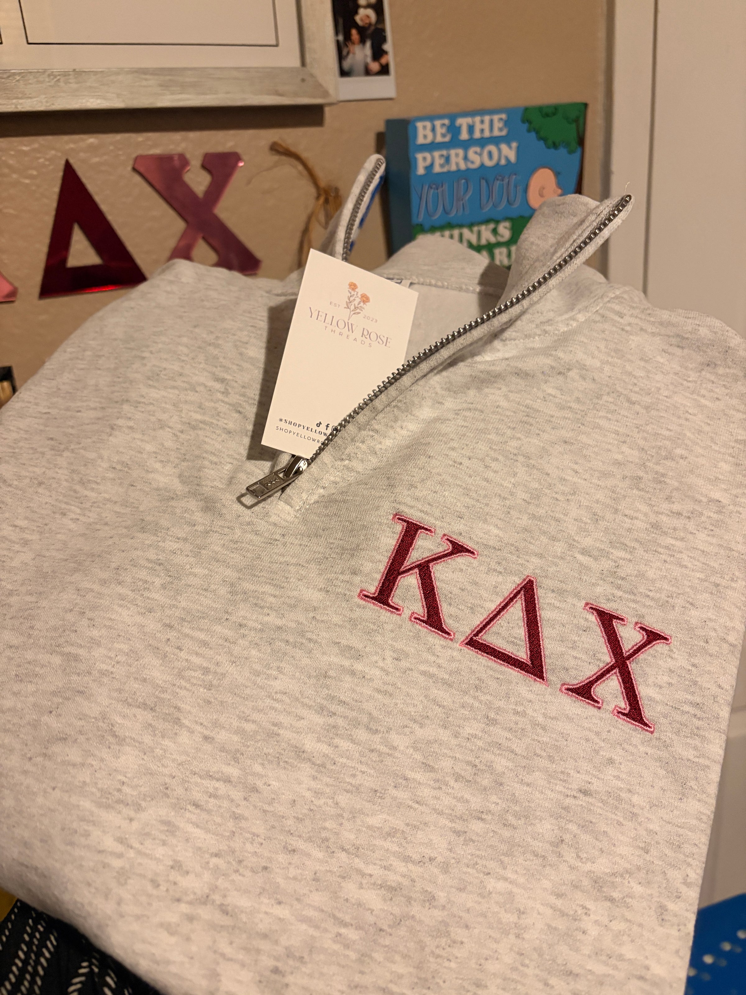 Kappa Delta Chi Quarter Zip- Small Letters