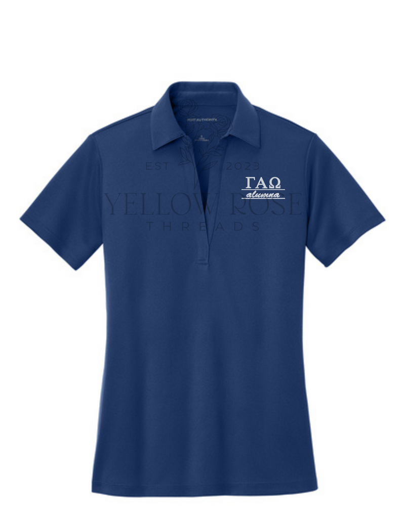 Gamma Alpha Omega Performance Polo- Letters w/Alumna