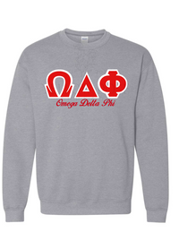 Omega Delta Phi Letters- Gray Sweatshirt w/Org Name