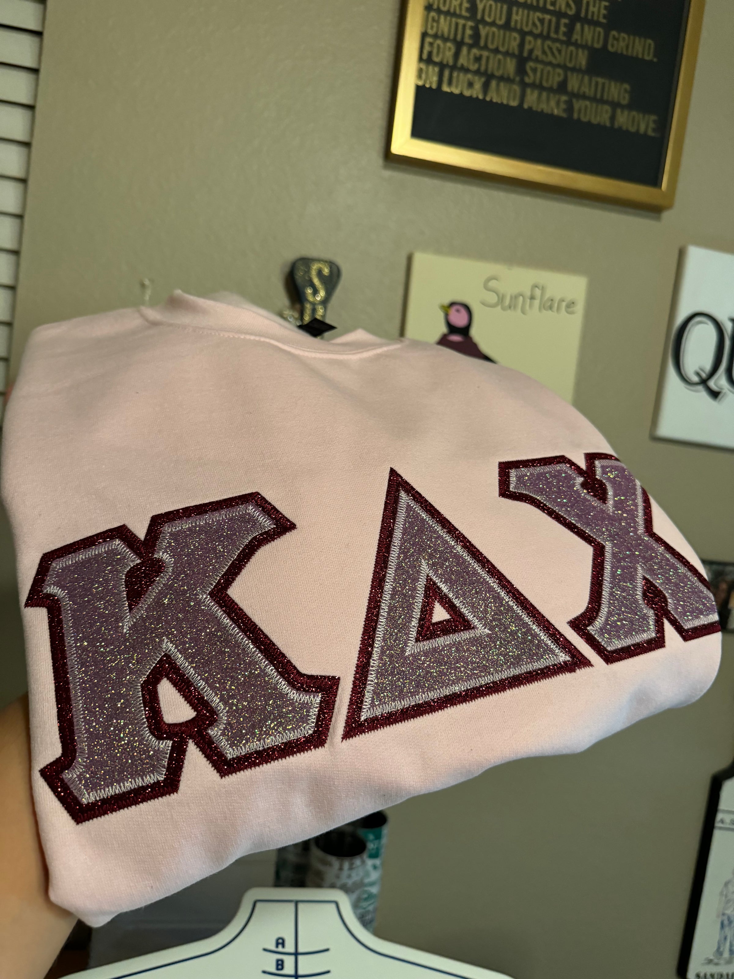 Kappa Delta Chi Double Glitter Letters