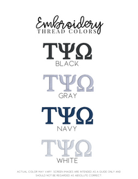 Tau Psi Omega Letters- Black T-Shirt w/Org Name