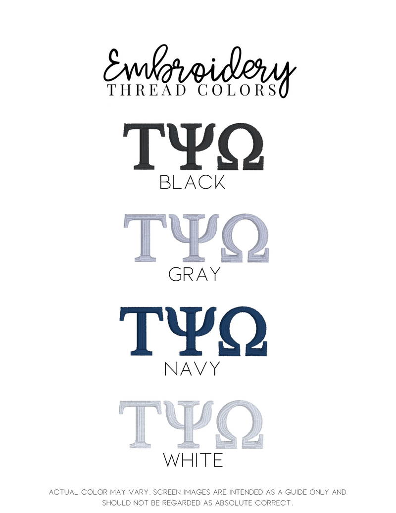 Tau Psi Omega Letters- Black T-Shirt w/Org Name