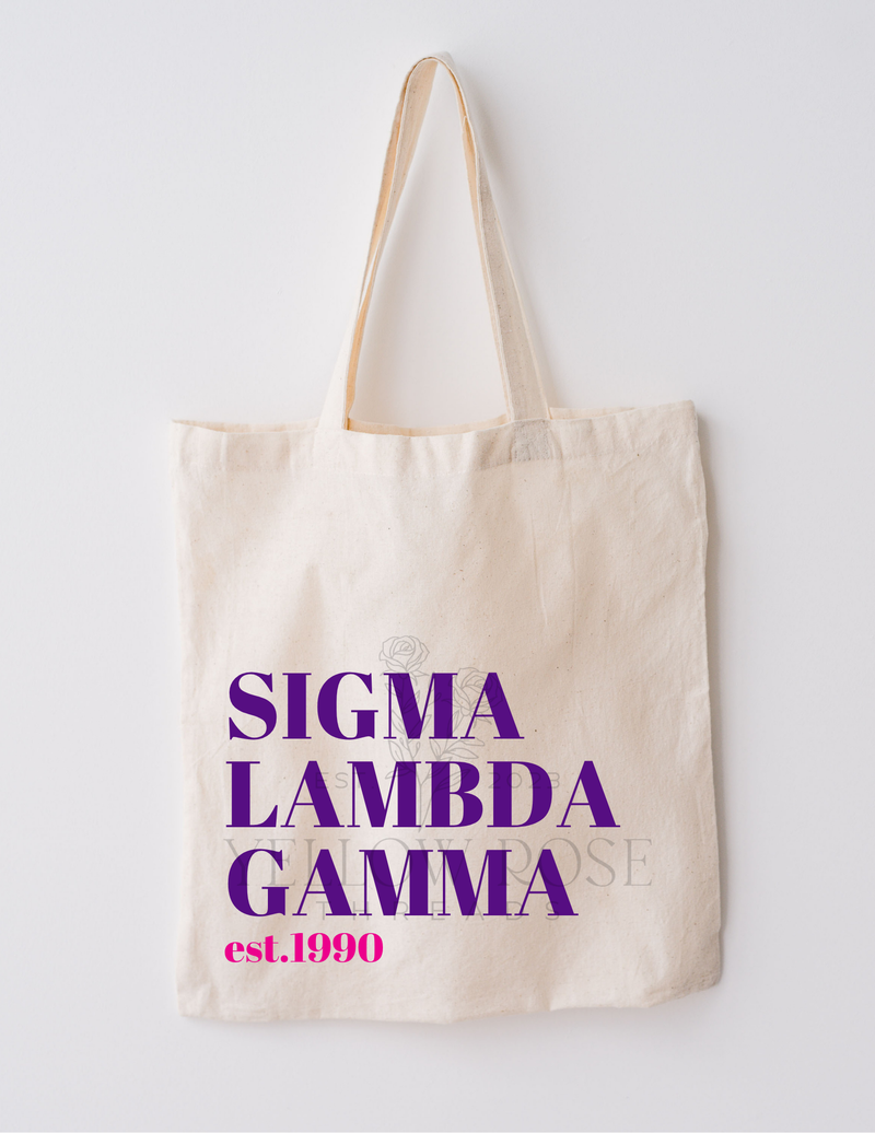 Sigma Lambda Gamma Large Org Name Tote Bag
