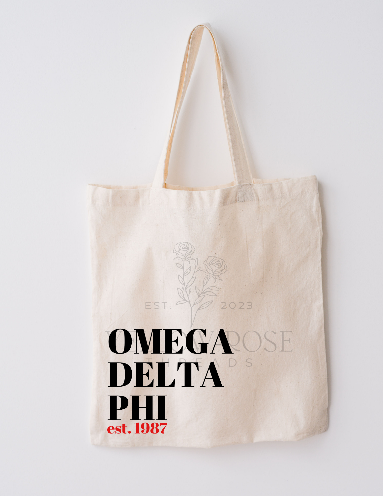 Omega Delta Phi Large Org Name Tote Bag