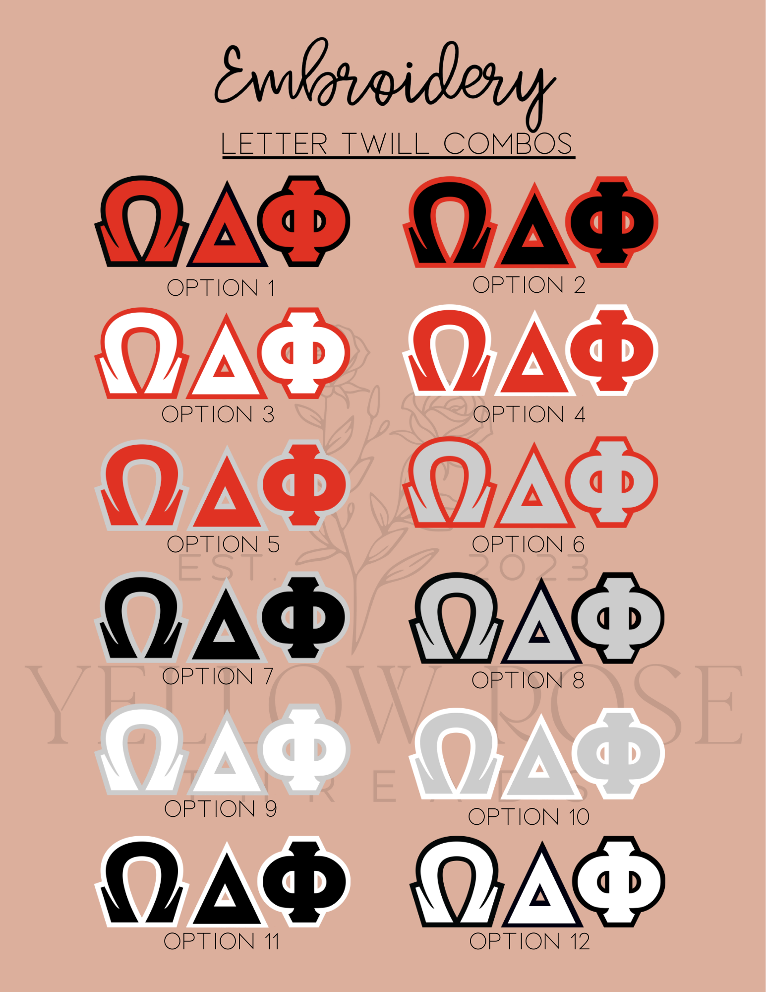 Omega Delta Phi Quarter-zip Letters