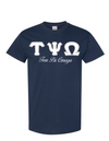 Tau Psi Omega Letters- Navy T-Shirt w/Org Name