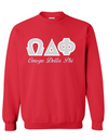 Omega Delta Phi Letters- Red Sweatshirt w/Org Name
