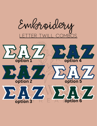 Sigma Alpha Zeta Letters- Forest Green Quarterzip