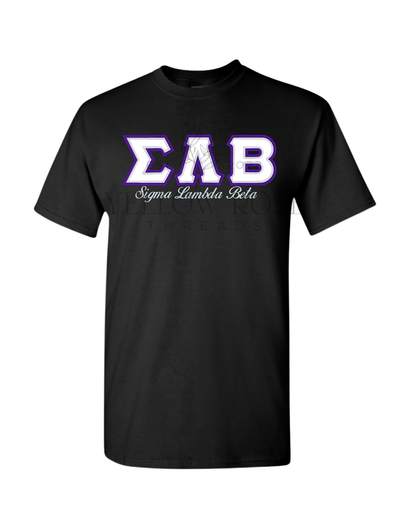 SLB Letters- Black T-Shirt w/Org Name