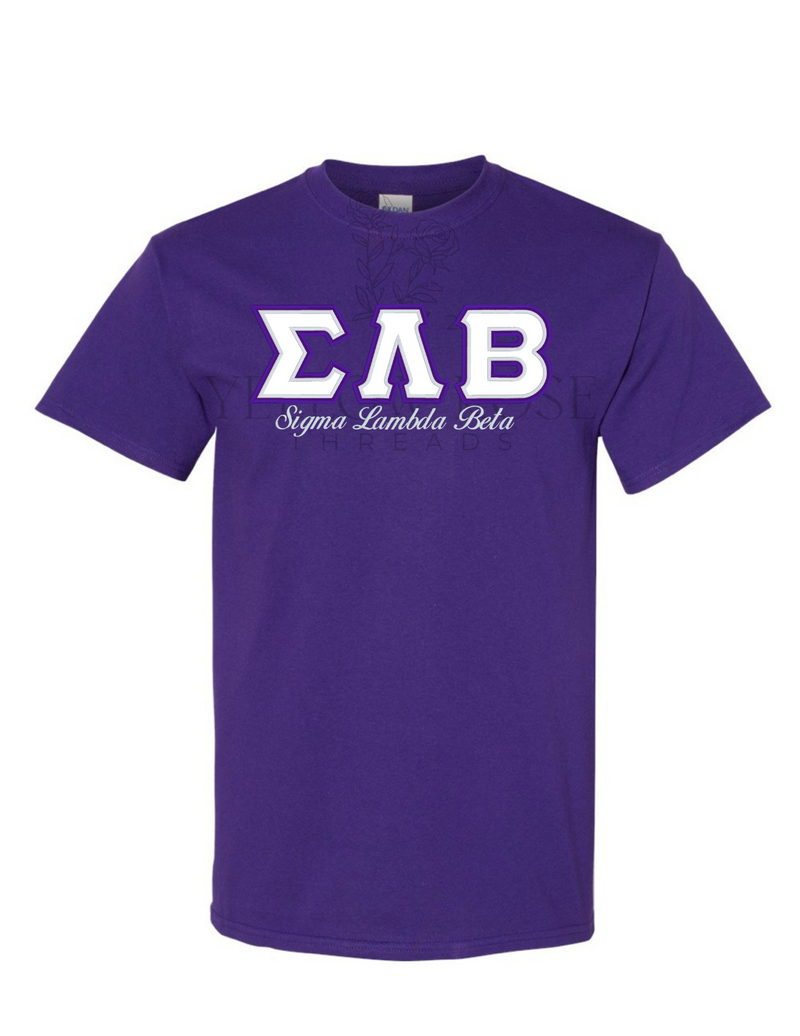 SLB Letters- Purple T-Shirt w/Org Name