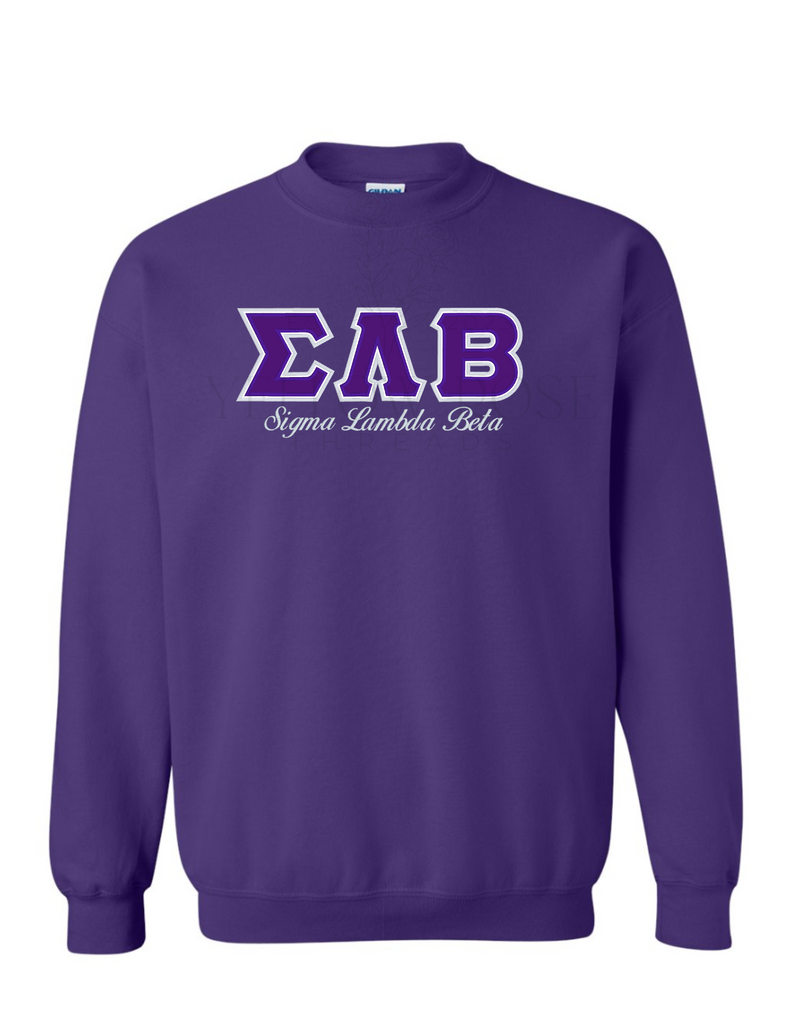 SLB Letters- Purple Sweatshirt w/Org Name