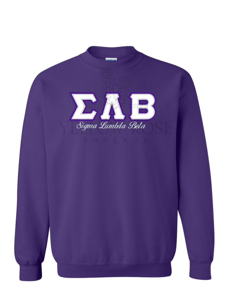 SLB Letters- Purple Sweatshirt w/Org Name