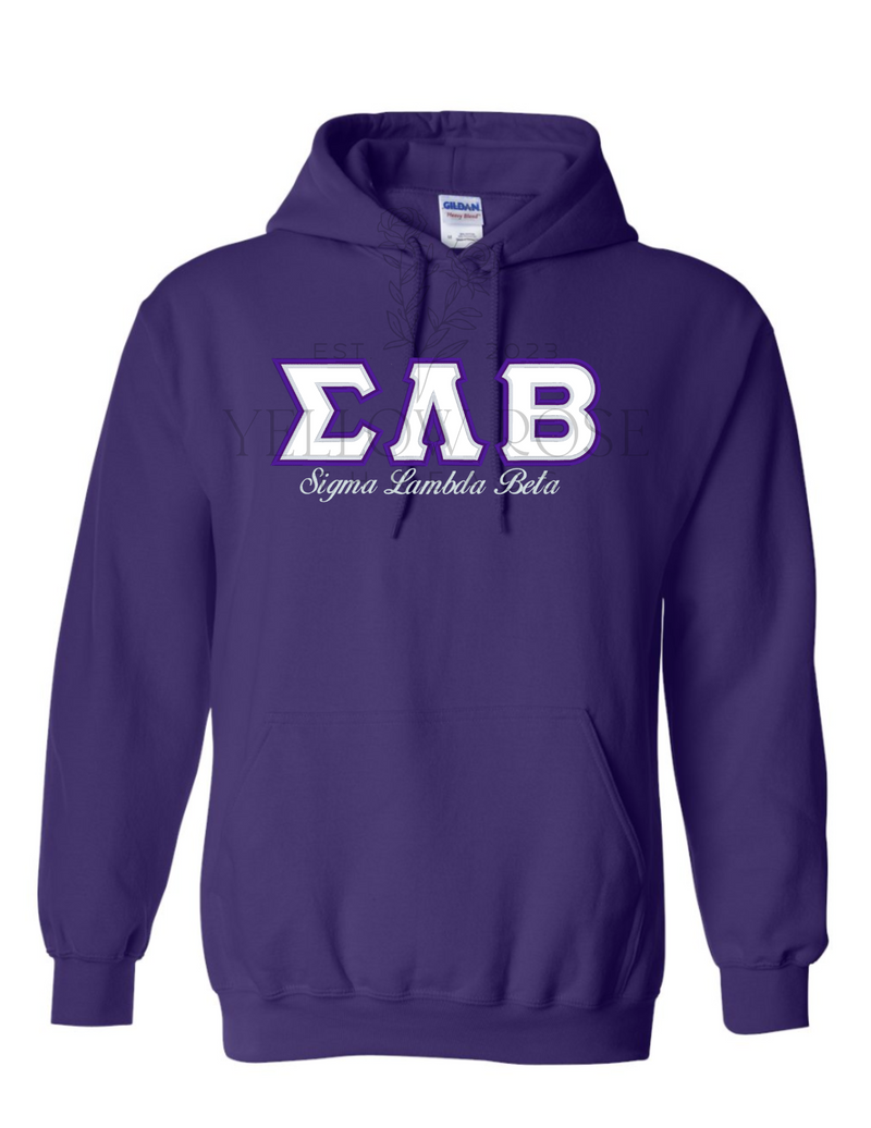 SLB Letters- Purple Hoodie w/Org Name