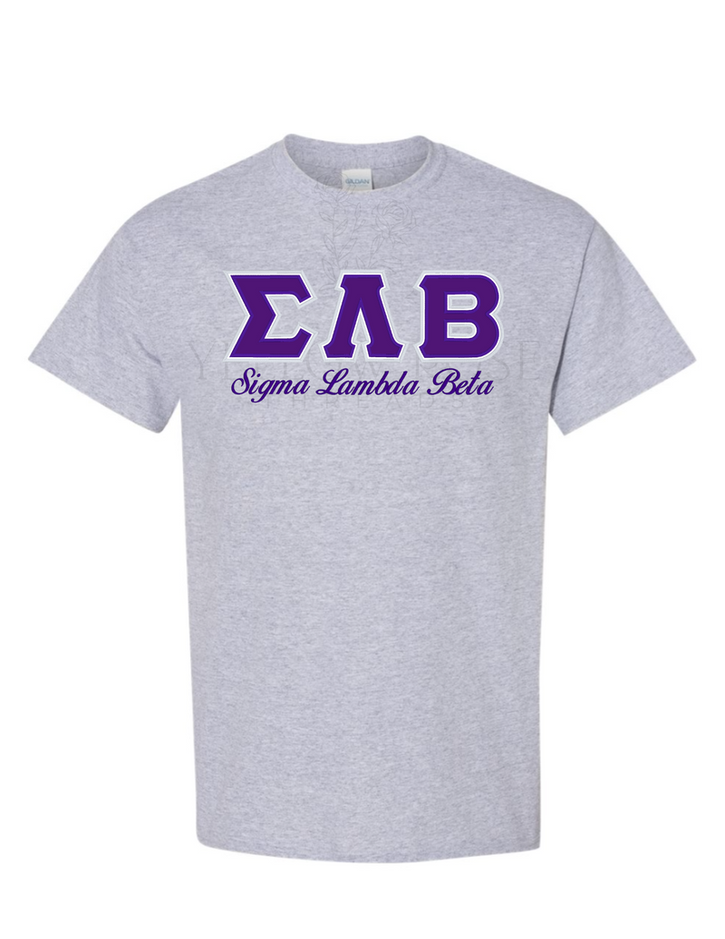 SLB Letters- Gray T-Shirt w/Org Name
