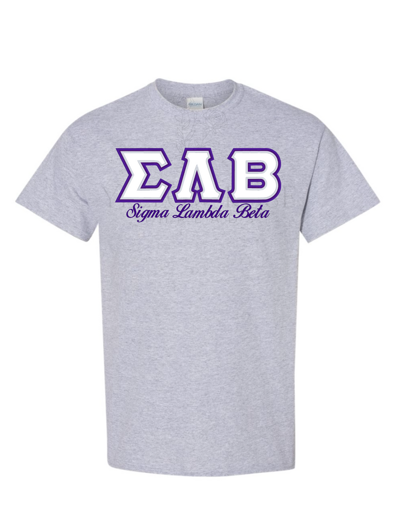 SLB Letters- Gray T-Shirt w/Org Name