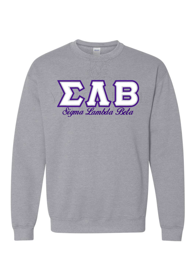 SLB Letters- Gray Sweatshirt w/Org Name