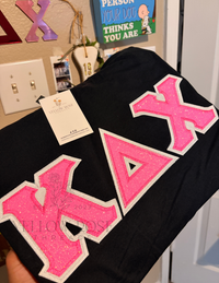 Kappa Delta Chi Double Glitter Letters-  PRESET