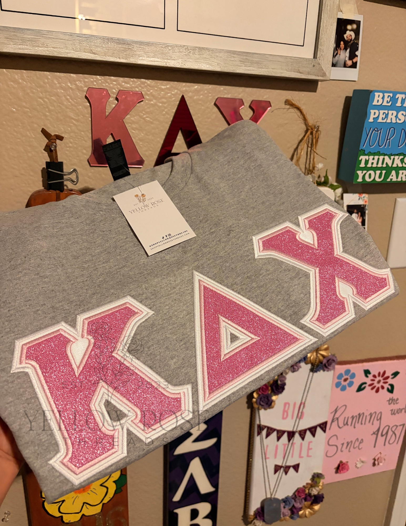 Kappa Delta Chi Single Glitter Letters- PRESET