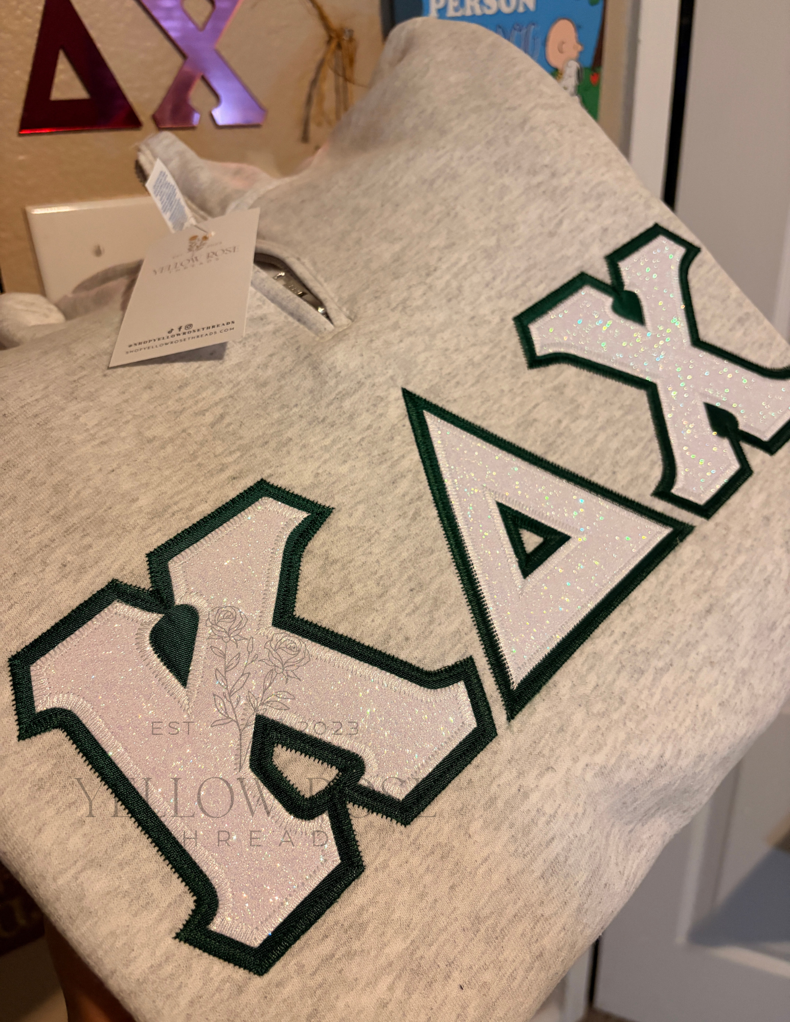 Kappa Delta Chi Single Glitter Letters- PRESET