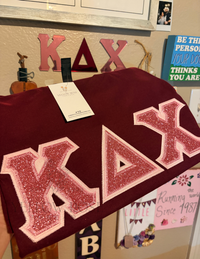 Kappa Delta Chi Single Glitter Letters- PRESET