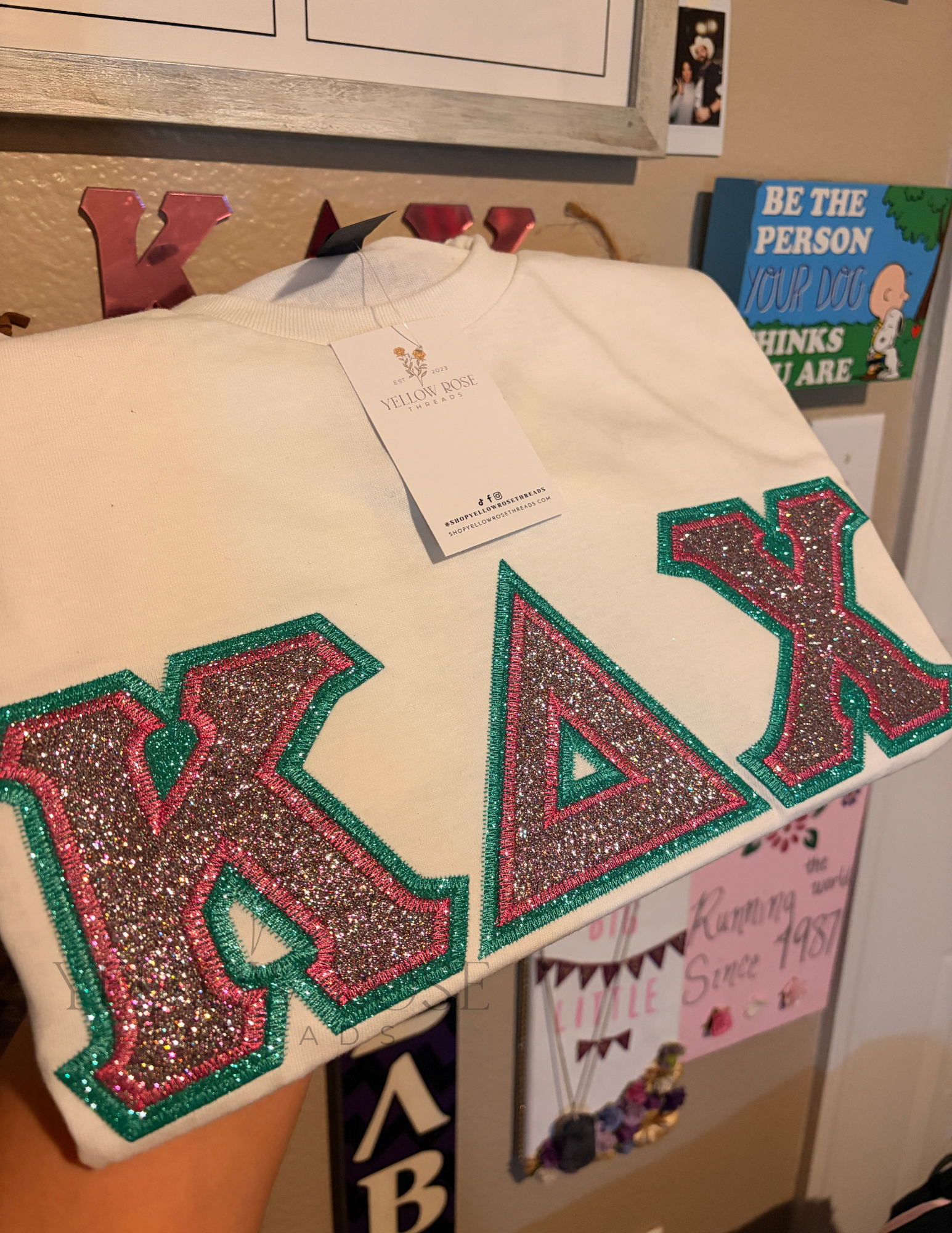 Kappa Delta Chi Double Glitter Letters-  PRESET #3