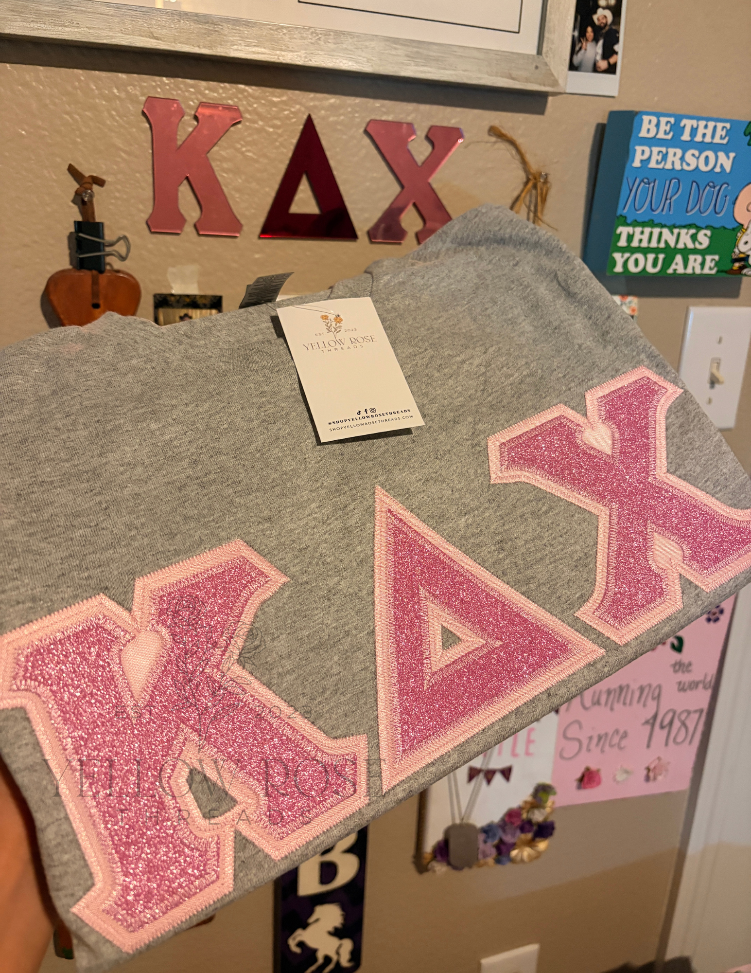 Kappa Delta Chi Single Glitter Letters- PRESET