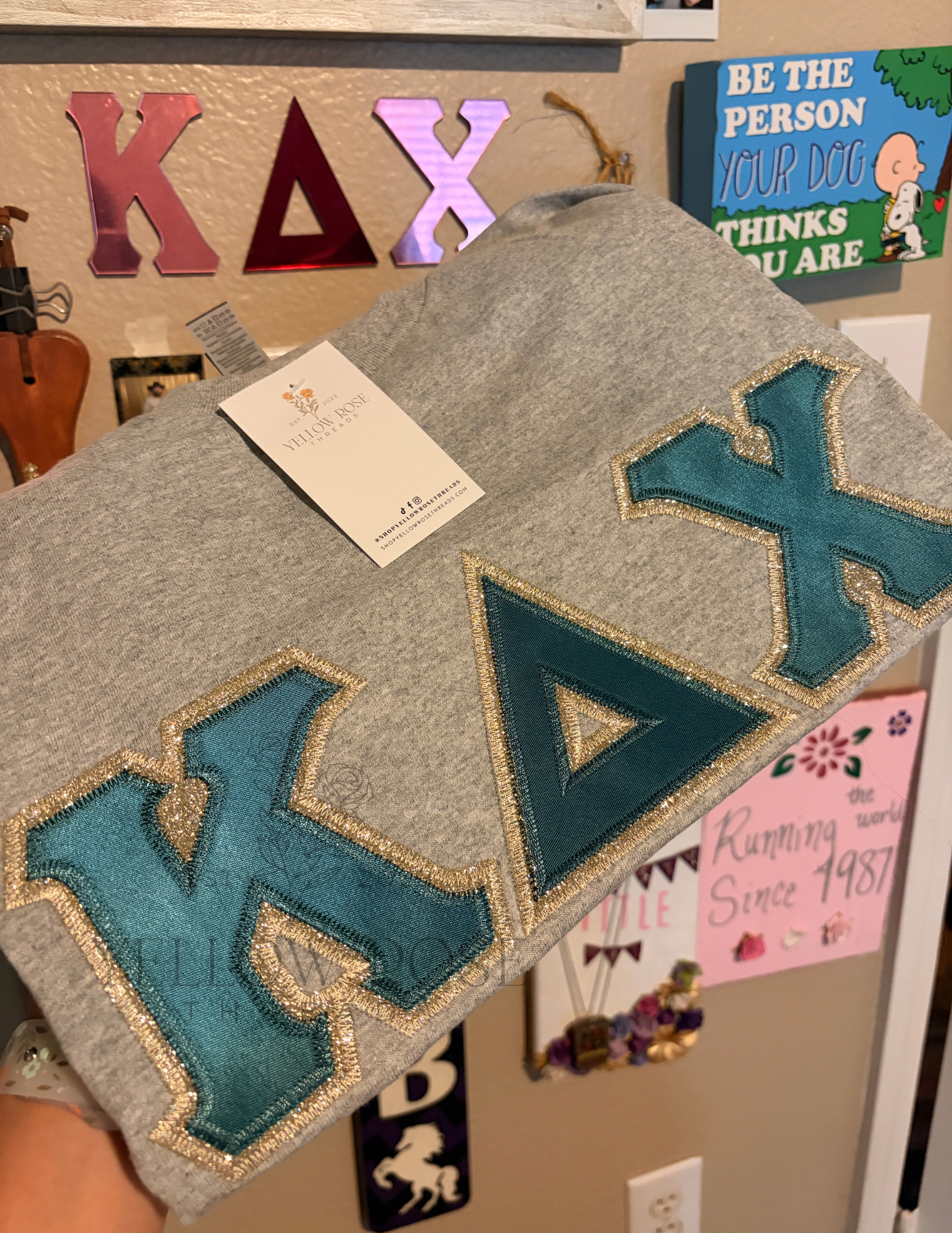 Kappa Delta Chi Single Glitter Letters- PRESET