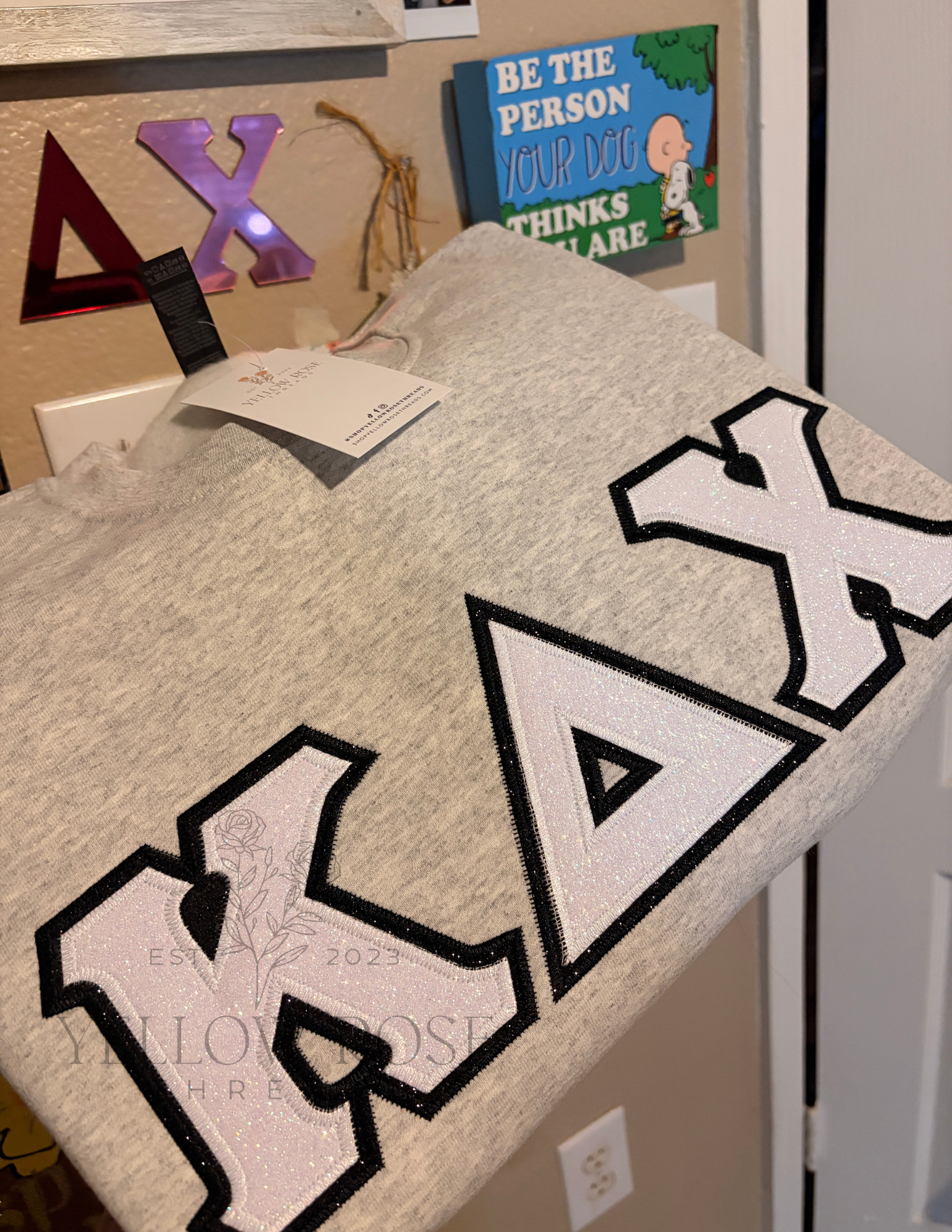 Kappa Delta Chi Double Glitter Letters-  PRESET
