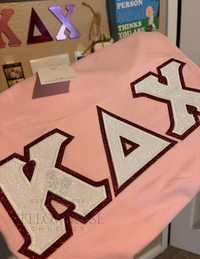 Kappa Delta Chi Double Glitter Letters-  PRESET