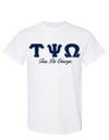Tau Psi Omega Letters- White T-Shirt w/Org Name