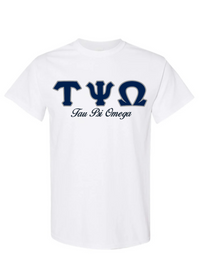 Tau Psi Omega Letters- White T-Shirt w/Org Name