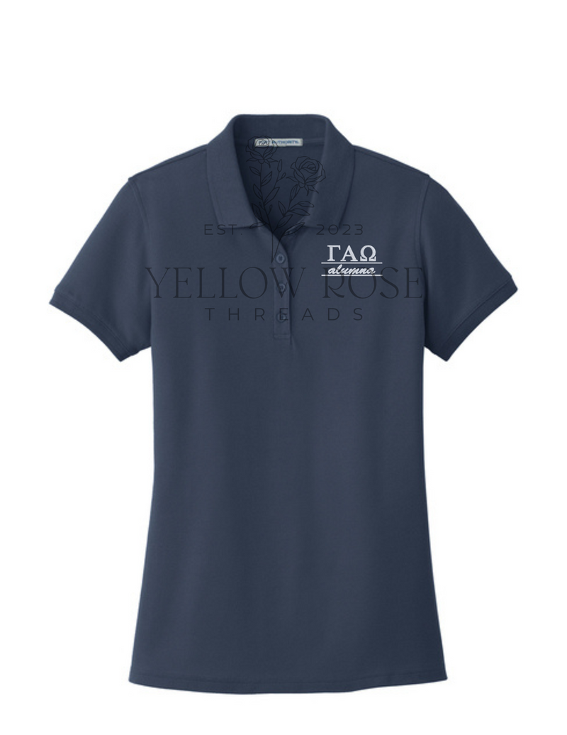 Gamma Alpha Omega Pique Polo- Letters w/Alumna