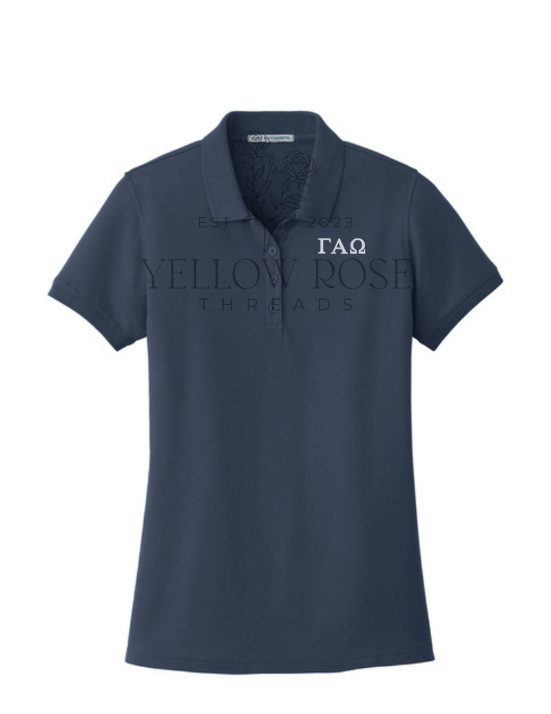Gamma Alpha Omega Performance Polo- Letters