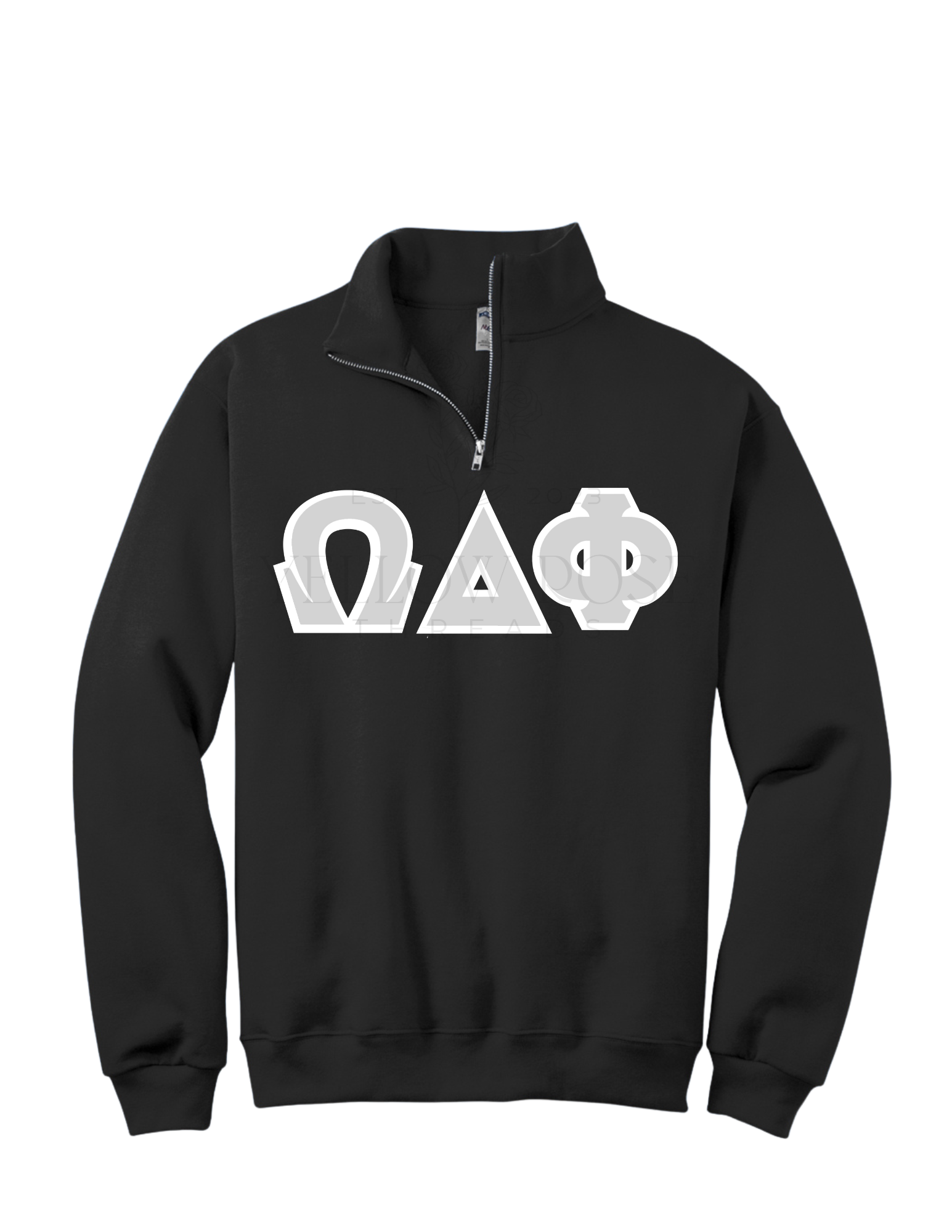 Omega Delta Phi Quarter-zip Letters